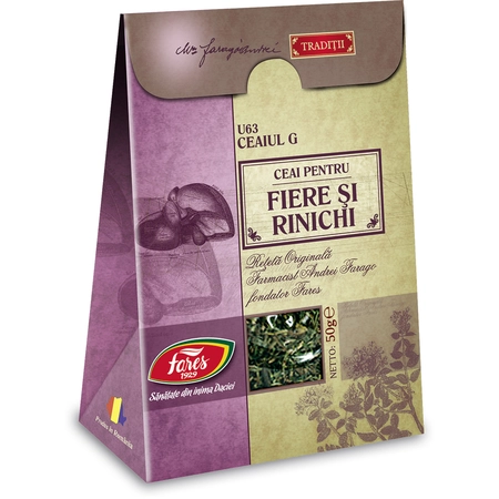 CEAIURI - Ceai Fiere si Rinichi, U63, 50 g, Fares