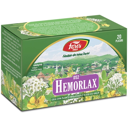 CEAIURI - Ceai Hemorlax, D52, 20 plicuri, Fares