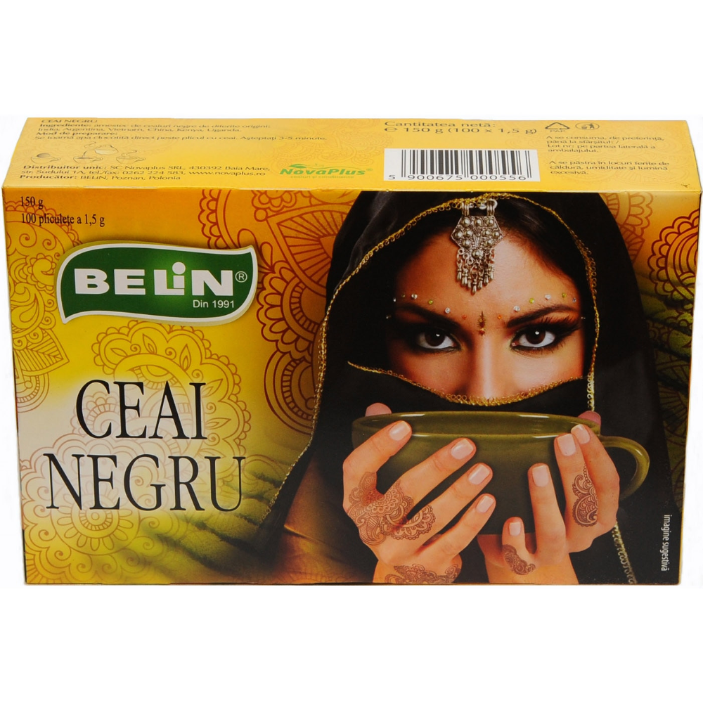 CEAIURI - Ceai Negru Belin, 100 plicuri, 150 gr
