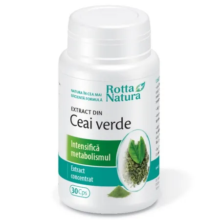 Vitamine si Minerale - Ceai verde, 30 capsule, Rotta Natura