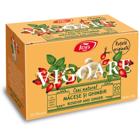 CEAIURI - Ceai Vigoare cu macese si ghimbir, 20 plicuri