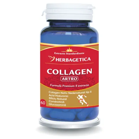ARTICULATII OASE MUSCHI - Collagen artro, 60 capsule, Herbagetica