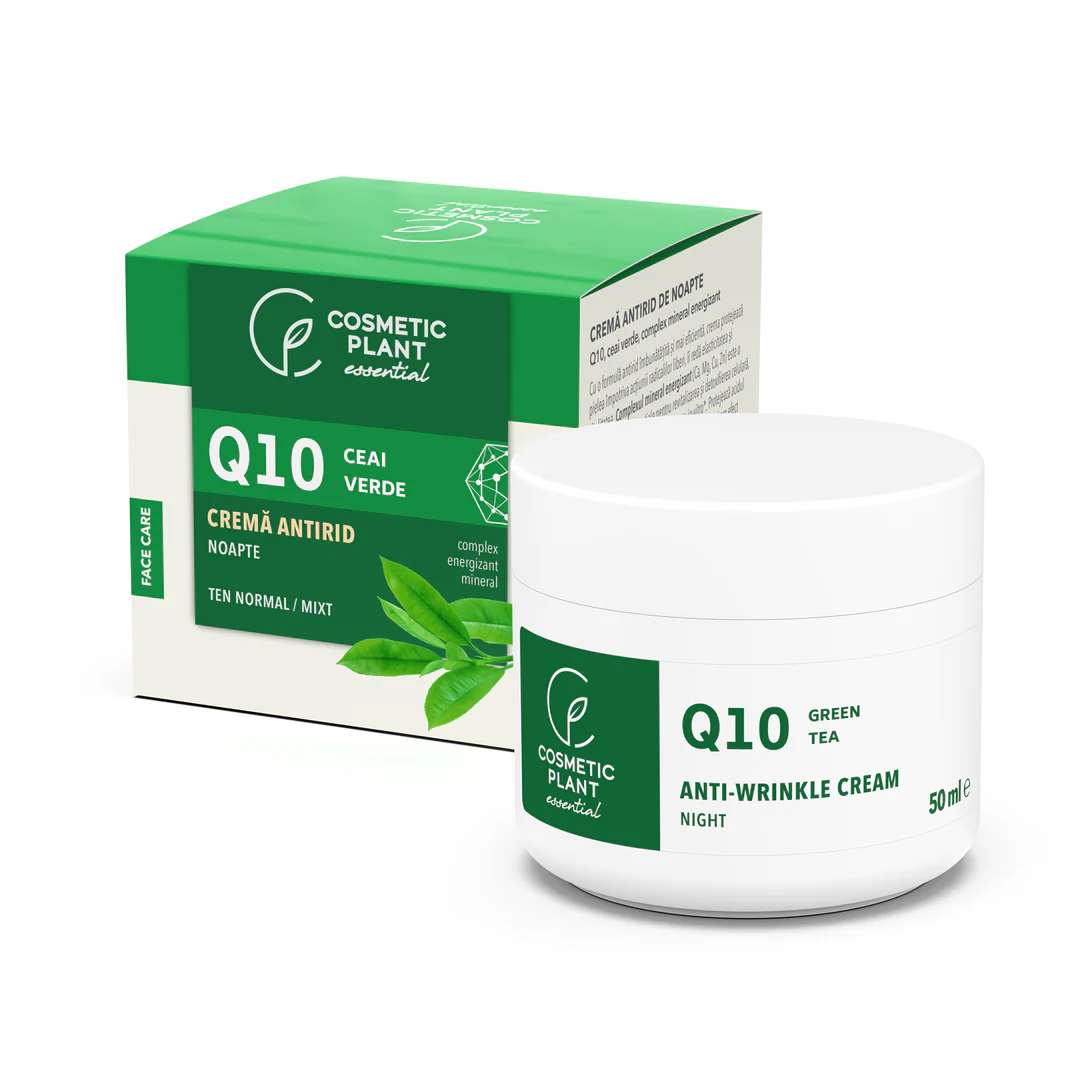 COSMETICE - Cremă antirid de noapte Q10 + ceai verde și complex mineral energizant
