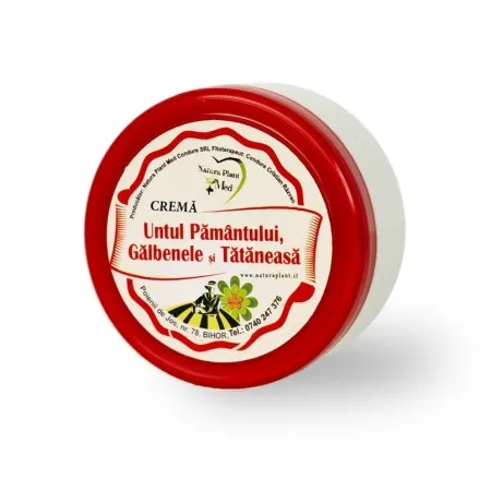 CREME SI UNGUENTE - Crema cu untul pamantului, tataneasa si galbenele, 100 ml, Natura Plant