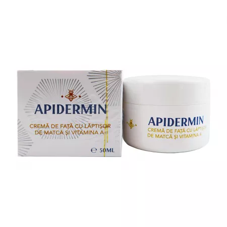 COSMETICE - Crema de fata cu laptisor de matca si Vitamina A Apidermin, 50 ml