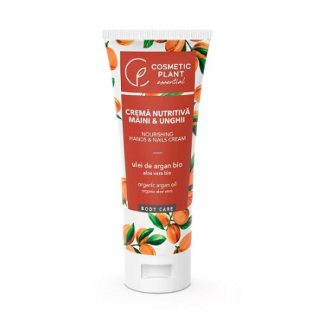 COSMETICE - Crema nutritiva maini si unghii cu ulei de argan bio si extract bio de aloe vera 100 ml