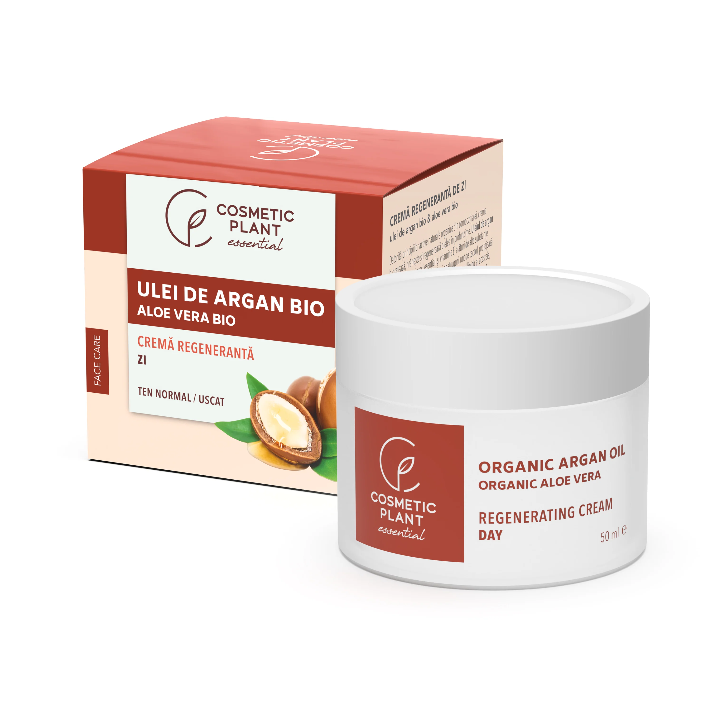 COSMETICE - Cremă regenerantă de zi cu ulei de argan bio si extract bio de aloe vera