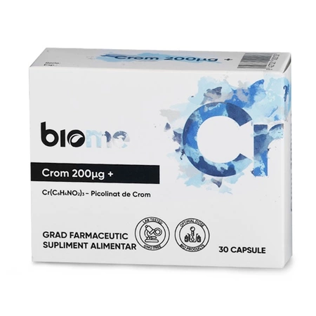 SUPLIMENTE ALIMENTARE - Crom, 200 mcg+, 30 capsule, Biome