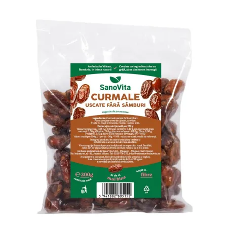SUPLIMENTE ALIMENTARE - Curmale fara samburi, 200 g, Sanovita