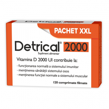 SUPLIMENTE ALIMENTARE - Detrical Vitamina D 2000UI, 120 comprimate filmate