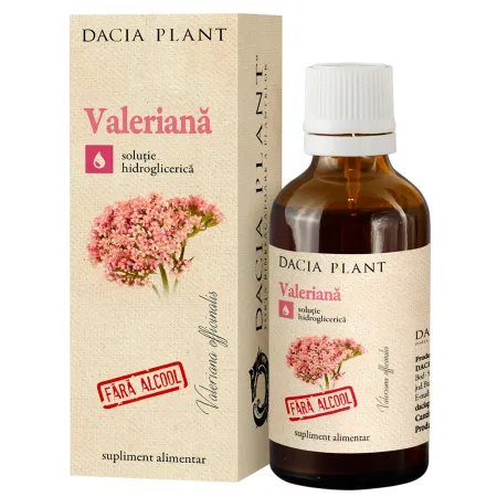 TINCTURI SI ULEIURI - Extract natural de Valeriana fara alcool, 50 ml, Dacia Plant