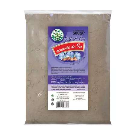 SUPLIMENTE ALIMENTARE - Faina din seminte de in, 500 g