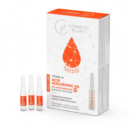COSMETICE - Fiole cu acid hialuronic 4D FaceCare, 10 fiole x 2 ml