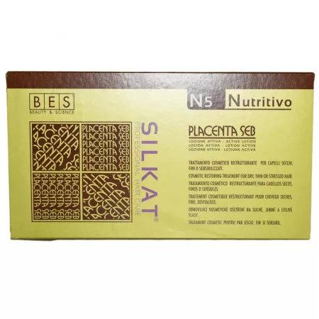 COSMETICE - Fiole cu placenta pentru par Placenta Seb, 12 fiole, Silkat Protein