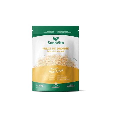 SUPLIMENTE ALIMENTARE - Fulgi de drojdie inactiva uscata, 200 g, Sanovita