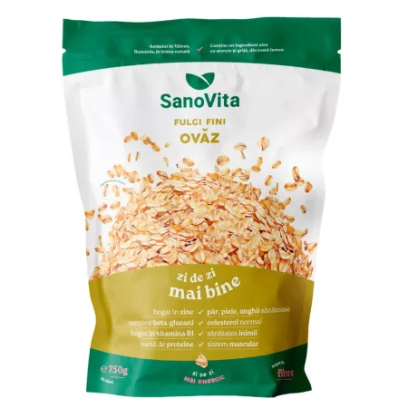 ALIMENTARE - Fulgi de ovaz fini, 750 g, Sanovita