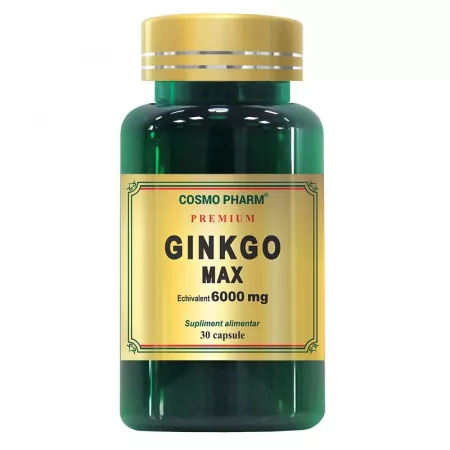 CIRCULATIE CEREBRALA SI MEMORIE - Ginkgo Max Premium, 6000 mg, 30 capsule, Cosmopharm