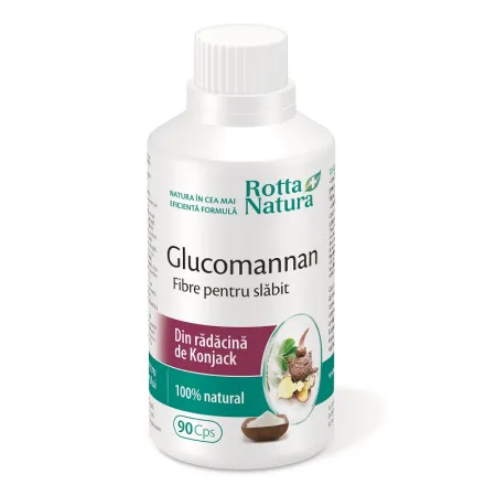 SUPLIMENTE ALIMENTARE - Glucomannan Fibre pentru slabit, 90 capsule, Rotta Natura