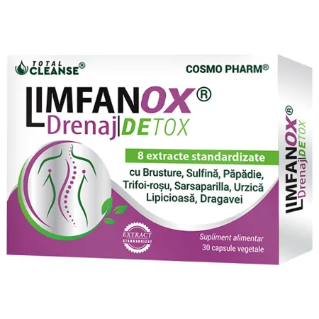 DETOXIFIERE - Limfanox Drenaj Detox Total Cleanse, 30 capsule, Cosmopharm