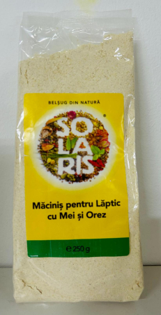 ALIMENTARE - Macinis pentru laptic cu Mei si Orez Integral, 250g, Solaris