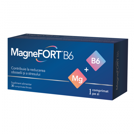 SUPLIMENTE ALIMENTARE - Magnefort B6, 30 comprimate