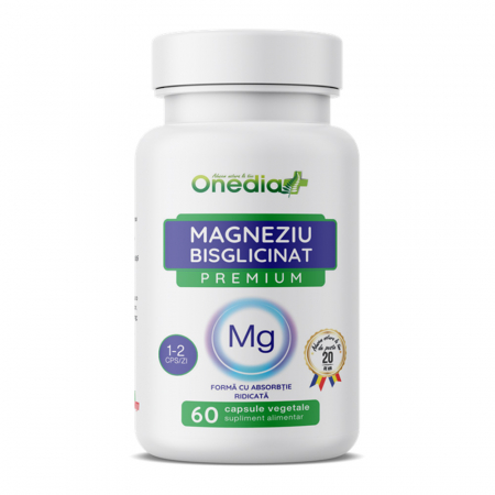 SUPLIMENTE ALIMENTARE - Magneziu Bisglicinat Premium, 60 capsule vegetale
