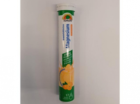 SUPLIMENTE ALIMENTARE - Magneziu concentrat cu vitamina C, E si B complex, Sunlife, 17 tablete efervescente, portocale, 102 g
