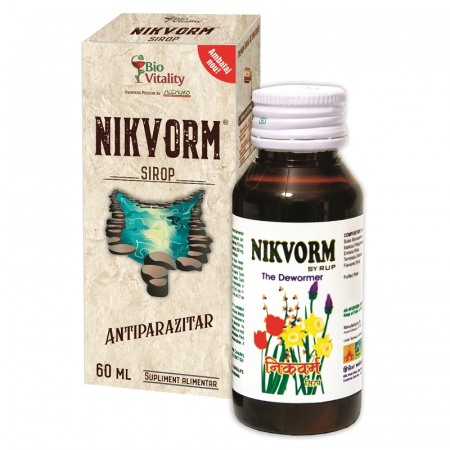 SUPLIMENTE ALIMENTARE - Nikvorm sirop pentru eliminarea parazitilor intestinali, 60 ml