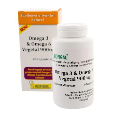 OMEGA 3 - Omega 3 & Omega 6 vegetal 900 mg, 40 capsule