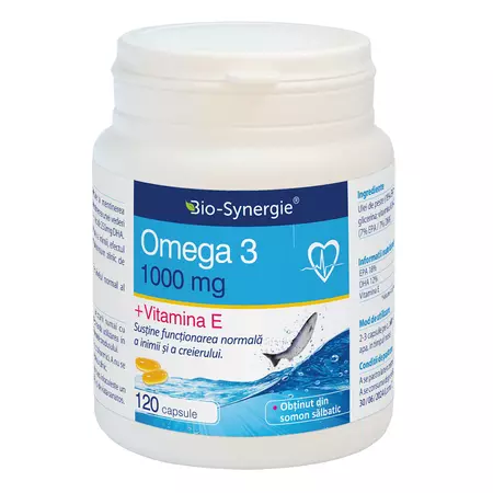 SUPLIMENTE ALIMENTARE - Omega 3 ulei de somon + vitamina E, 120 capsule