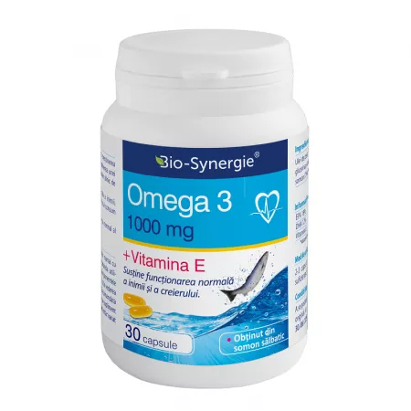 SUPLIMENTE ALIMENTARE - Omega 3 ulei de somon + vitamina E, 30 capsule