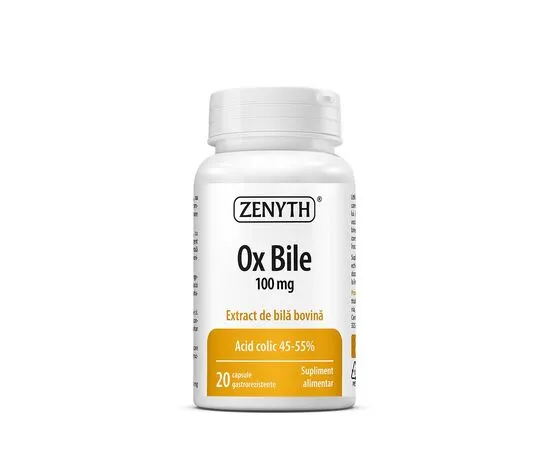 AFECTIUNI HEPATO-BILIARE - Ox Bile 100 mg 20 capsule