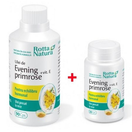 SUPLIMENTE ALIMENTARE - Pachet Evening Primrose + Vitamina E, 90 + 30 capsule