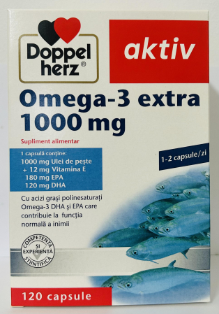 SUPLIMENTE ALIMENTARE - Pachet Omega - 3 Extra, 1000 mg, 120 capsule, Doppelherz