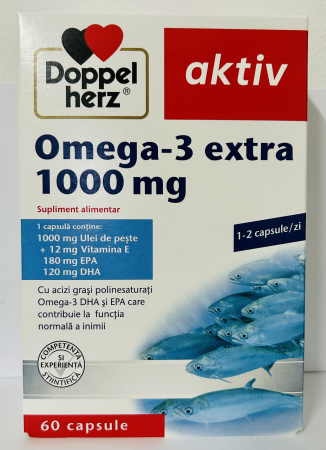 CIRCULATIA SANGELUI - Pachet Omega - 3 Extra, 1000 mg, 60 capsule, Doppelherz