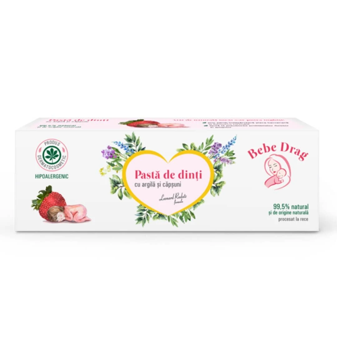 COSMETICE - Pasta de dinti Bebe Drag cu argila desilicata si capsuni 50 ml