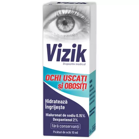 SUPLIMENTE ALIMENTARE - Picaturi pentru ochi uscati si obositi Vizik, 10 ml, Zdrovit
