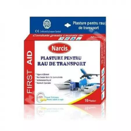 AFECTIUNI DIGESTIVE - Plasturi pentru rau de transport, 10 bucati, Narcis