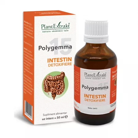 AFECTIUNI INTESTINALE - Polygemma 15, Intestin detoxifiere, 50 ml, Plant Extrakt
