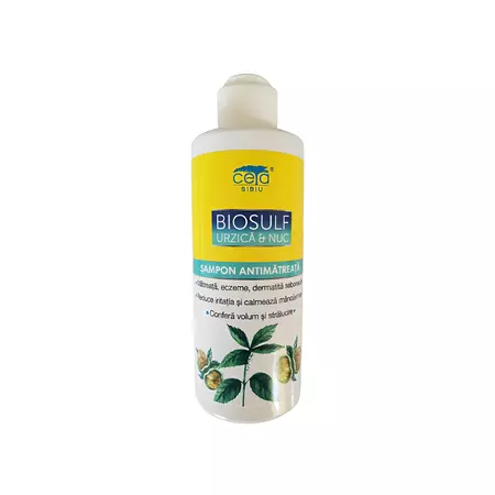 CREME SI UNGUENTE - Sampon antimatreata cu Biosulf, Urzica si Nuc, 200 ml, Ceta