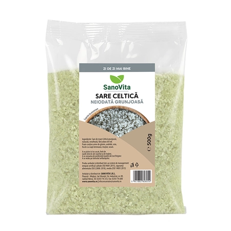 ALIMENTARE - Sare Celtica grunjoasa neiodata, 500 g, Sanovita
