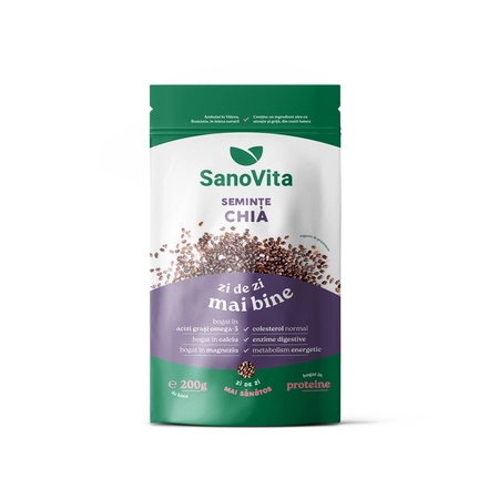 ALIMENTARE - Seminte de chia, 200 g, SanoVita