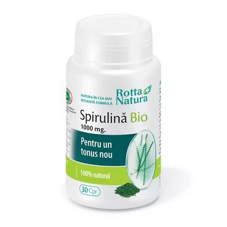 SUPLIMENTE ALIMENTARE - Spirulina Bio, 1000 mg, 30 comprimate, Rotta Natura