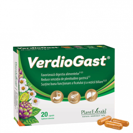 AFECTIUNI DIGESTIVE - Supliment alimentar pentru arsuri gastrice VerdioGast, 20 capsule