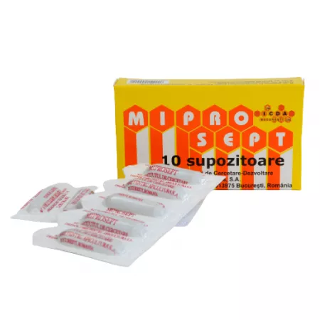 SUPLIMENTE ALIMENTARE - Supozitoare Miprosept, 10 bucati, Institutul Apicol
