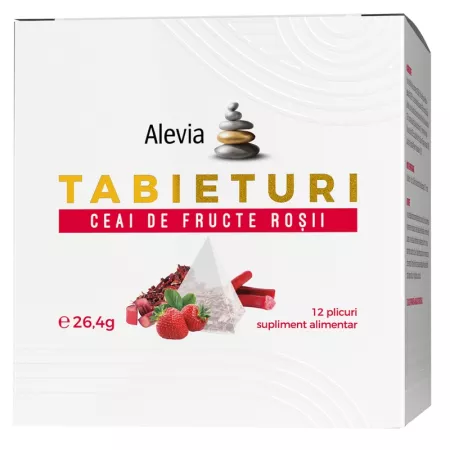CEAIURI - Tabieturi ceai de fructe rosii, 12 plicuri, Alevia