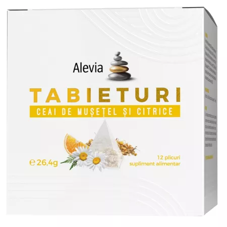 CEAIURI - Tabieturi ceai de musetel si citrice, 12 plicuri, Alevia