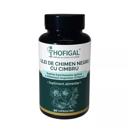 SUPLIMENTE ALIMENTARE - Ulei de chimen negru cu cimbru, 90 capsule, Hofigal
