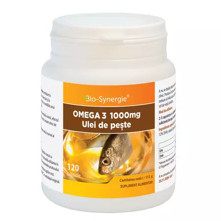 OMEGA 3 - Ulei de peste Omega 3, 1000 mg, 120 capsule, Bio Synergie