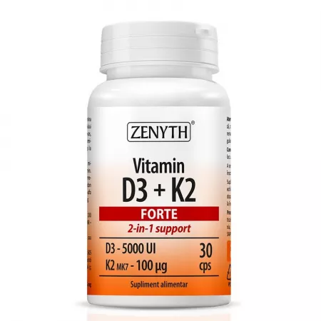 ARTICULATII OASE MUSCHI - Vitamin D3 + K2 Forte, 30 capsule, Zenyth